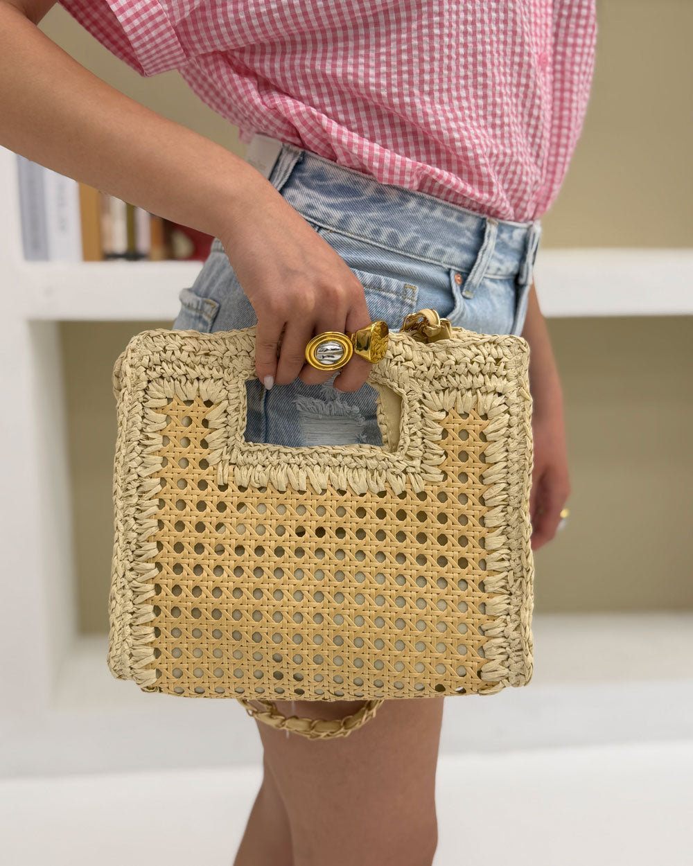 Borsa Lipari Vimini Beige