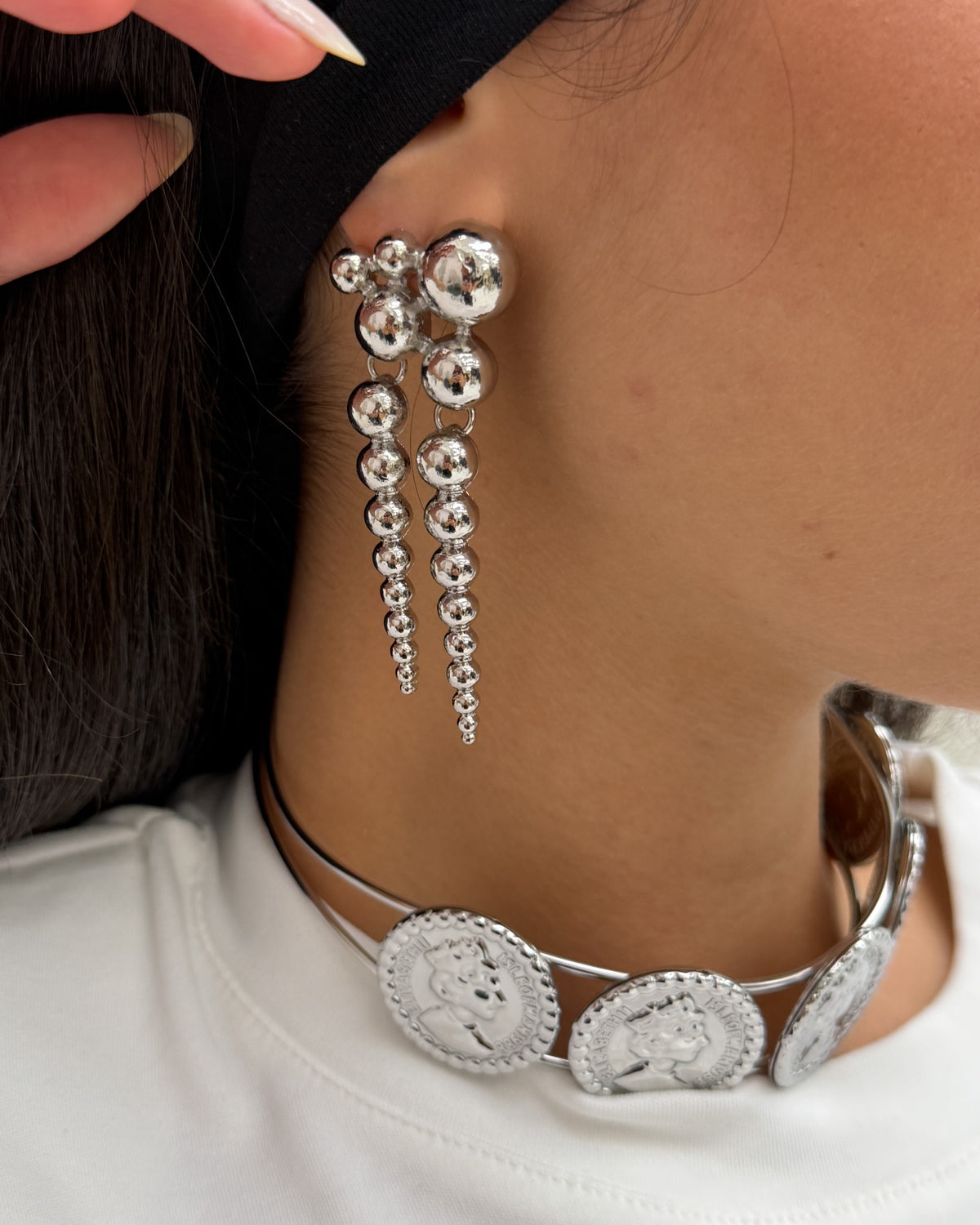 Orecchini pendenti Bubbles Argento