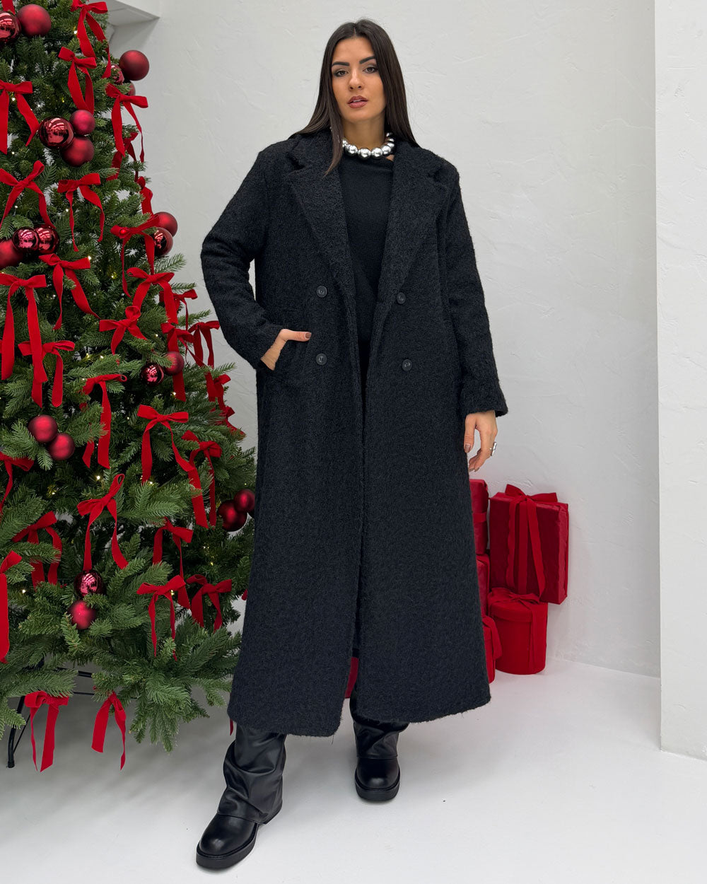 Cappotto bouclé DOREMI Nero