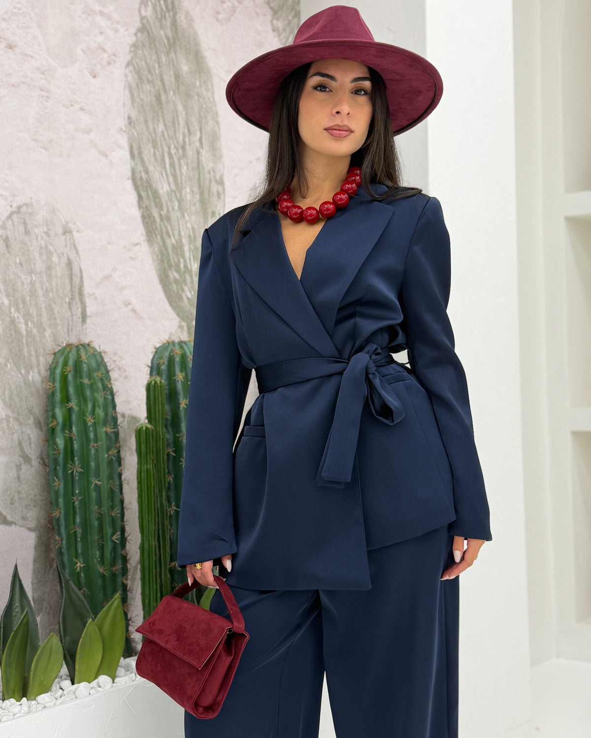 Tailleur Satin Royal Blu