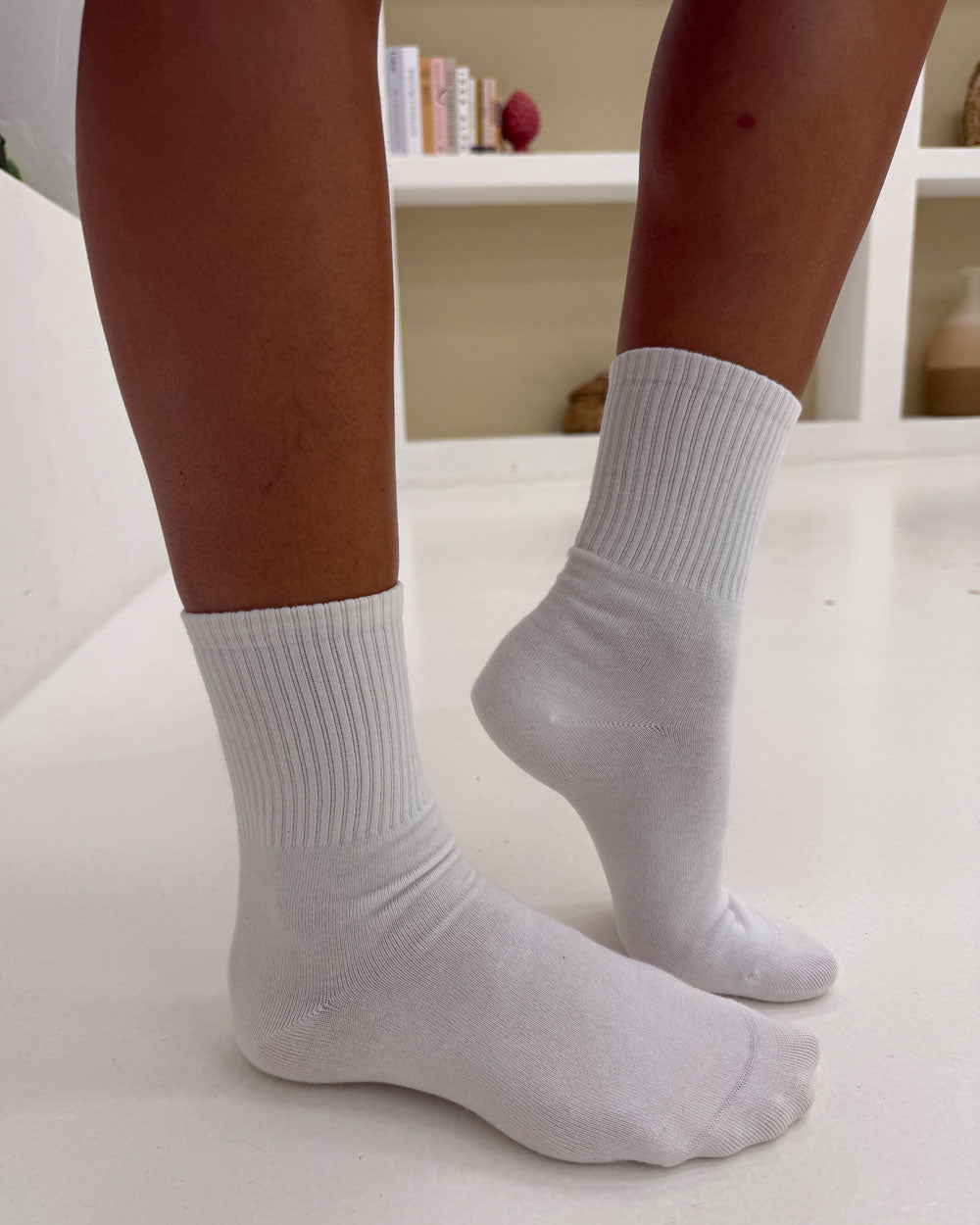 Calzini basic coste Bianco