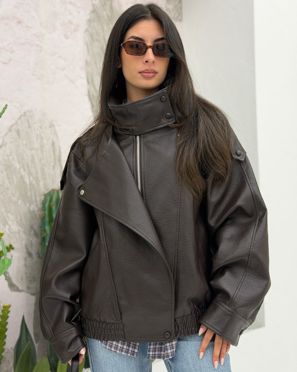 Giacca Biker 3.0 Marrone