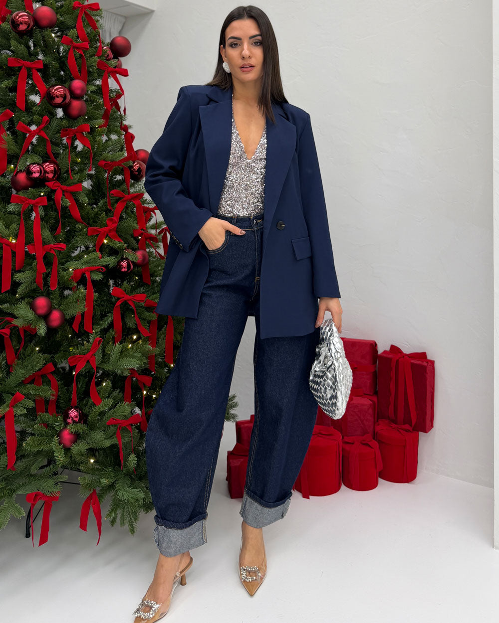 Borsa Intreccio Nodo piccola Argento