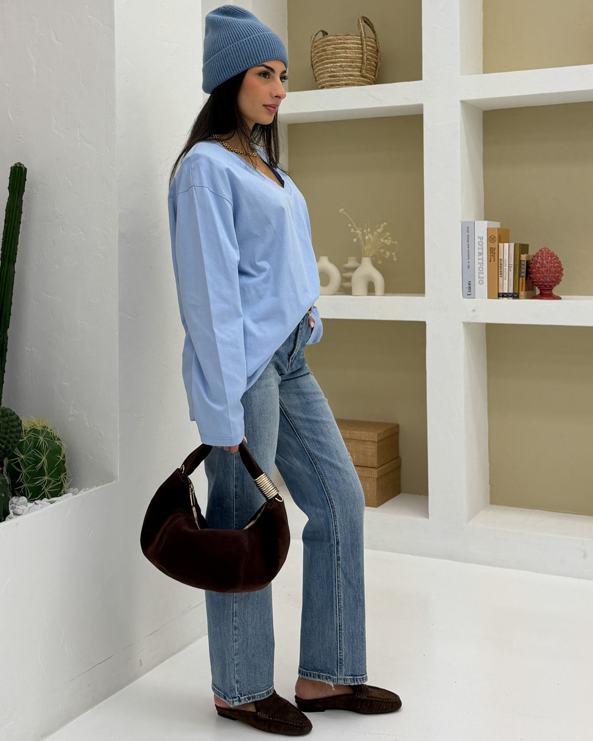 Borsa Anelli cuoio Marrone