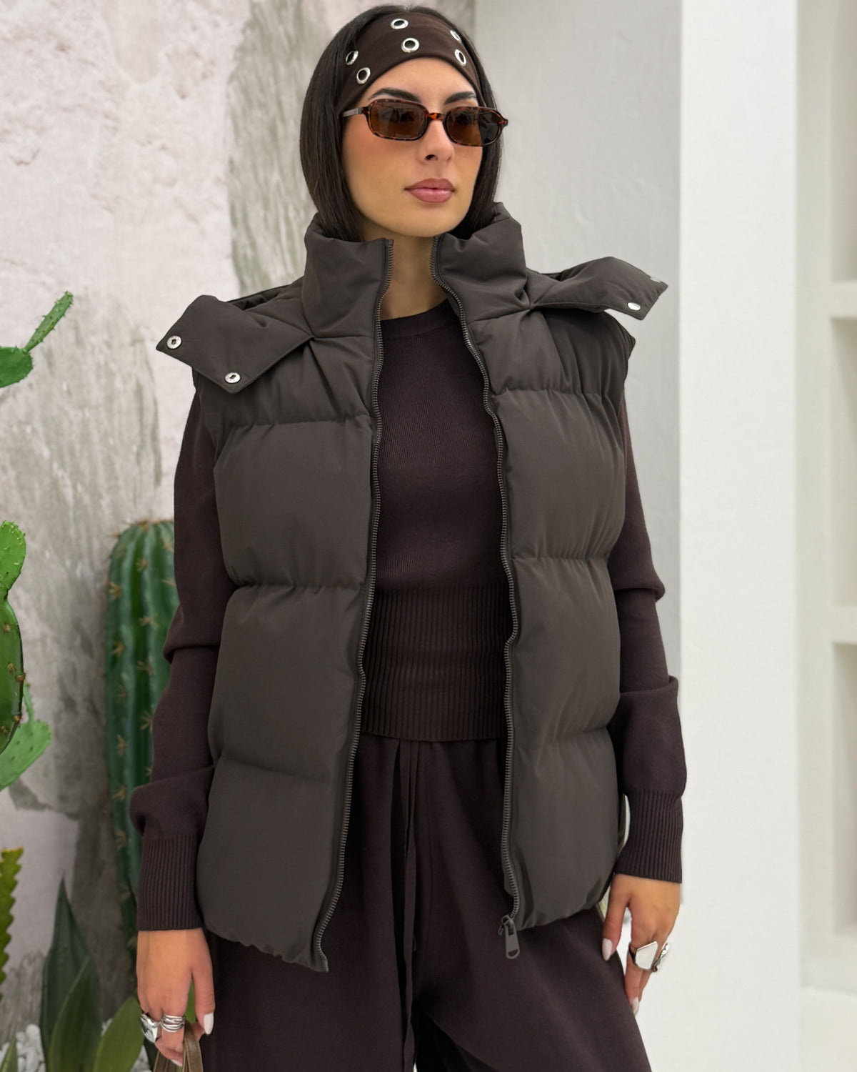 Gilet Imbottito Marrone