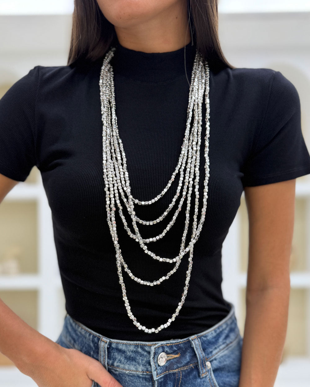 Collana giro pepite Argento