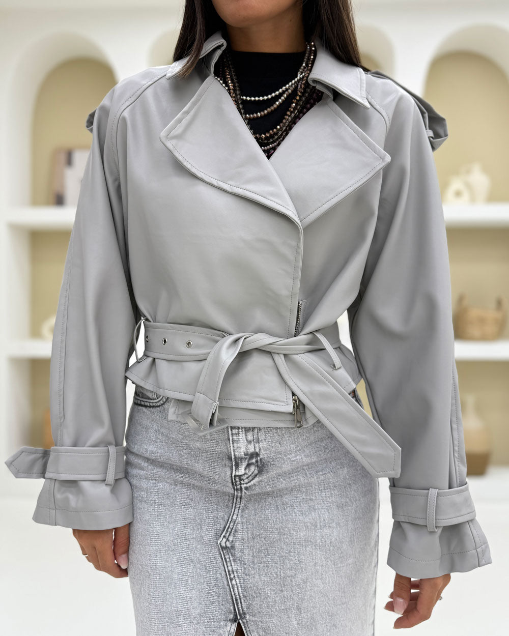 Trench ecopelle Ghiaccio