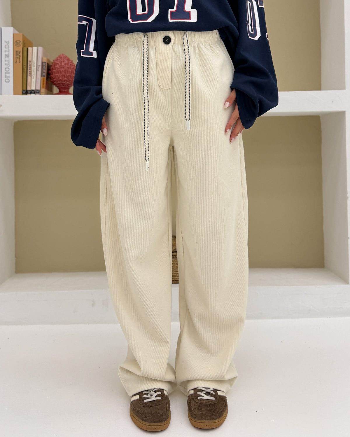 Pantaloni Tuta Hm0070 Panna