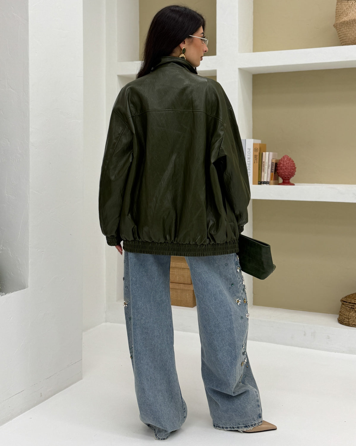 Bomber Alamari eff. lucido Verde
