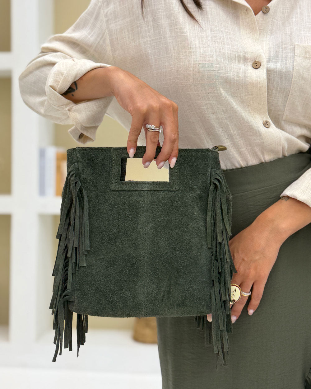 Borsa frange Maluma Verde