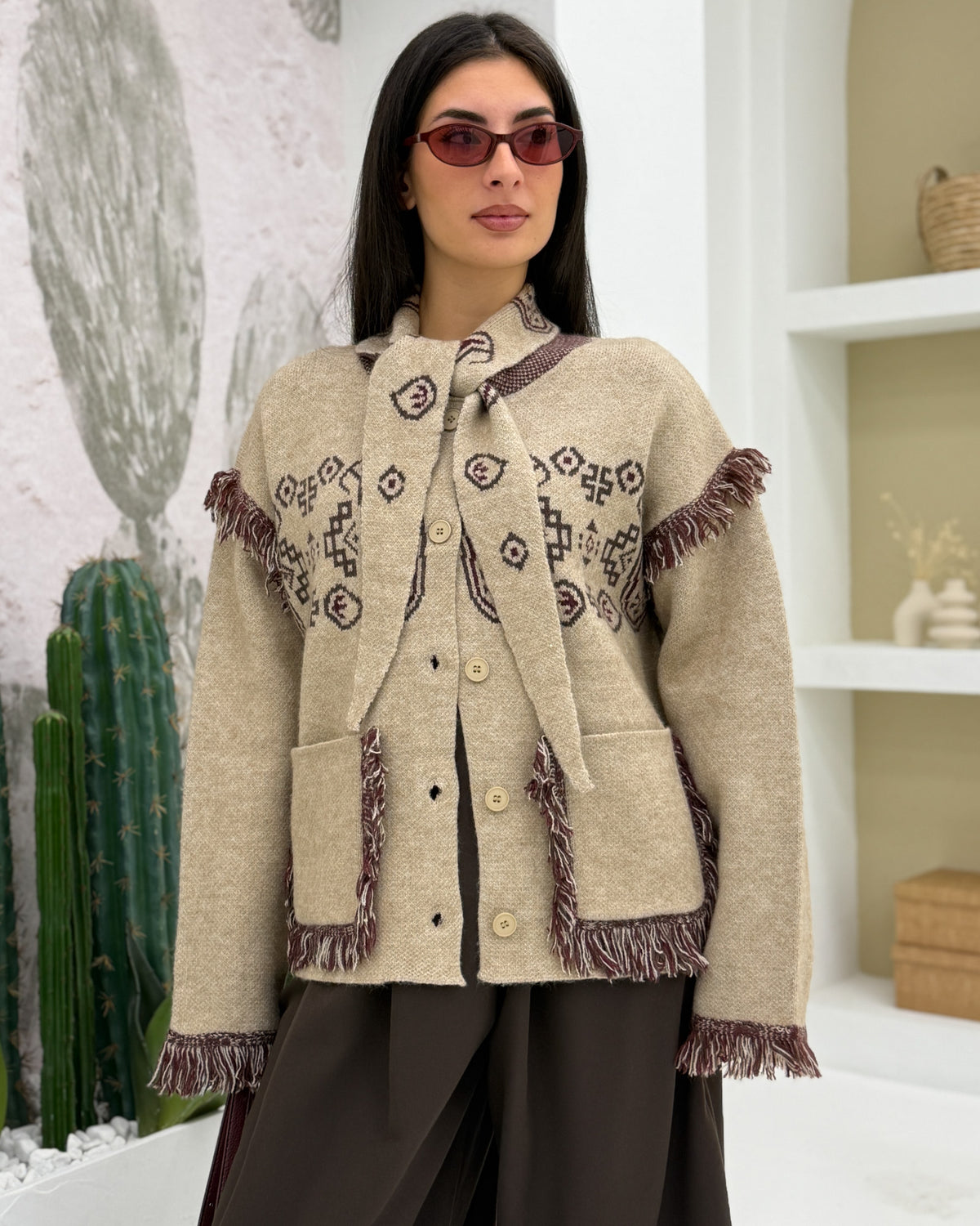 Cardigan Mountain Frange Beige