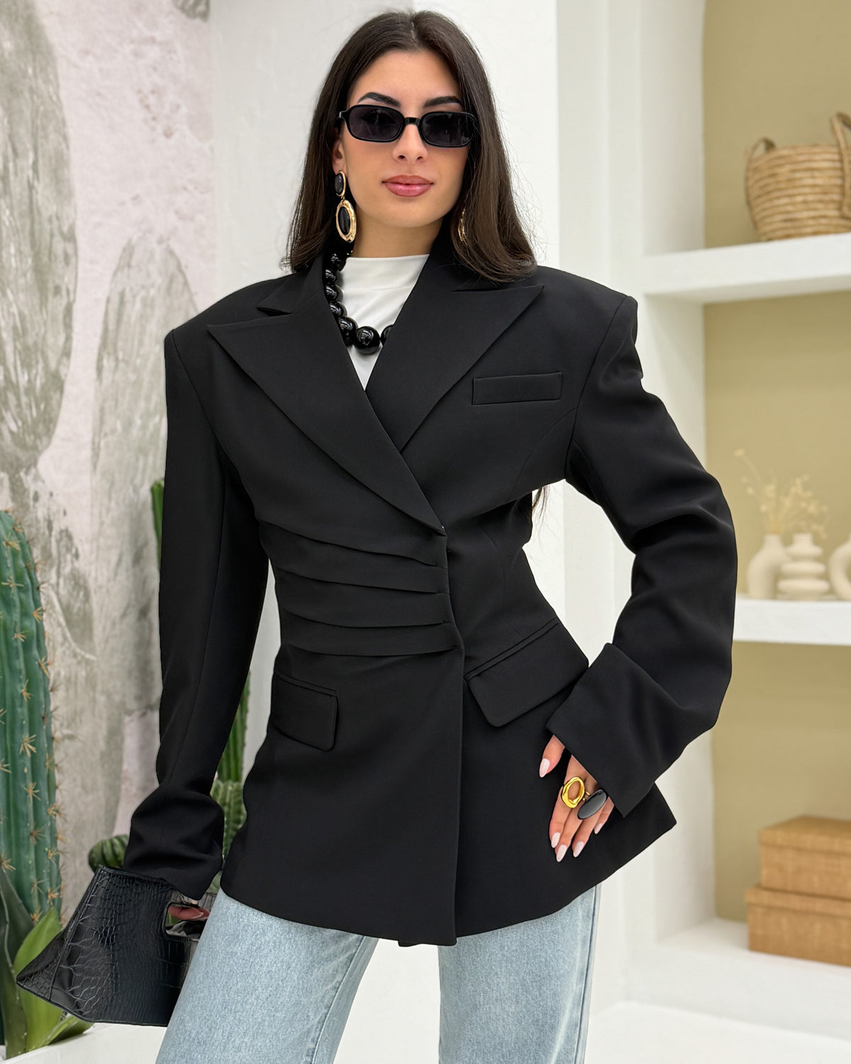 Blazer chiusura pinces Nero