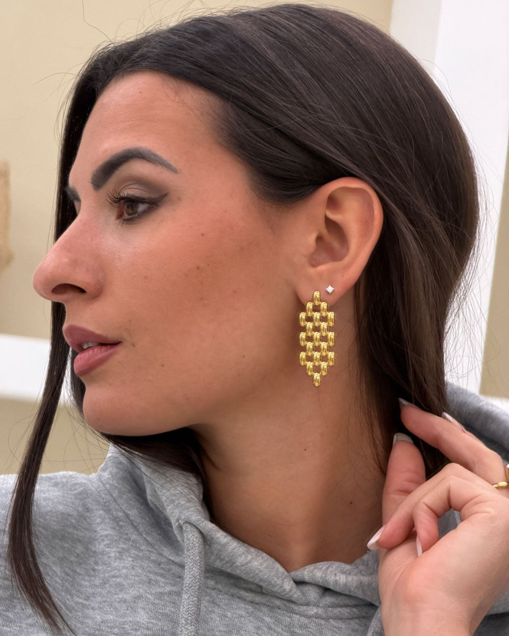 Orecchini rete bombata Oro