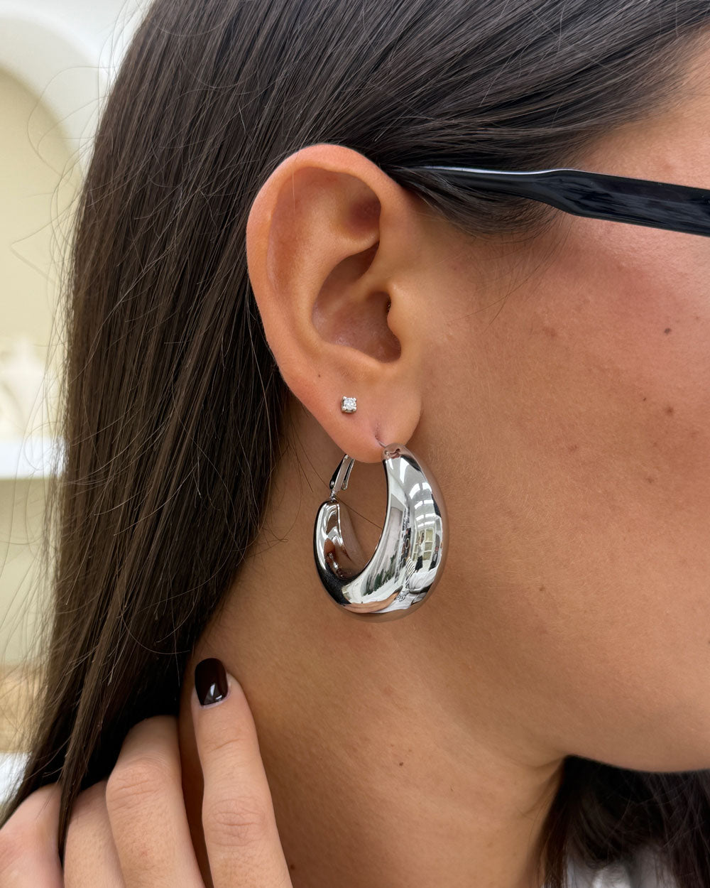 Orecchini Mezza Luna Argento