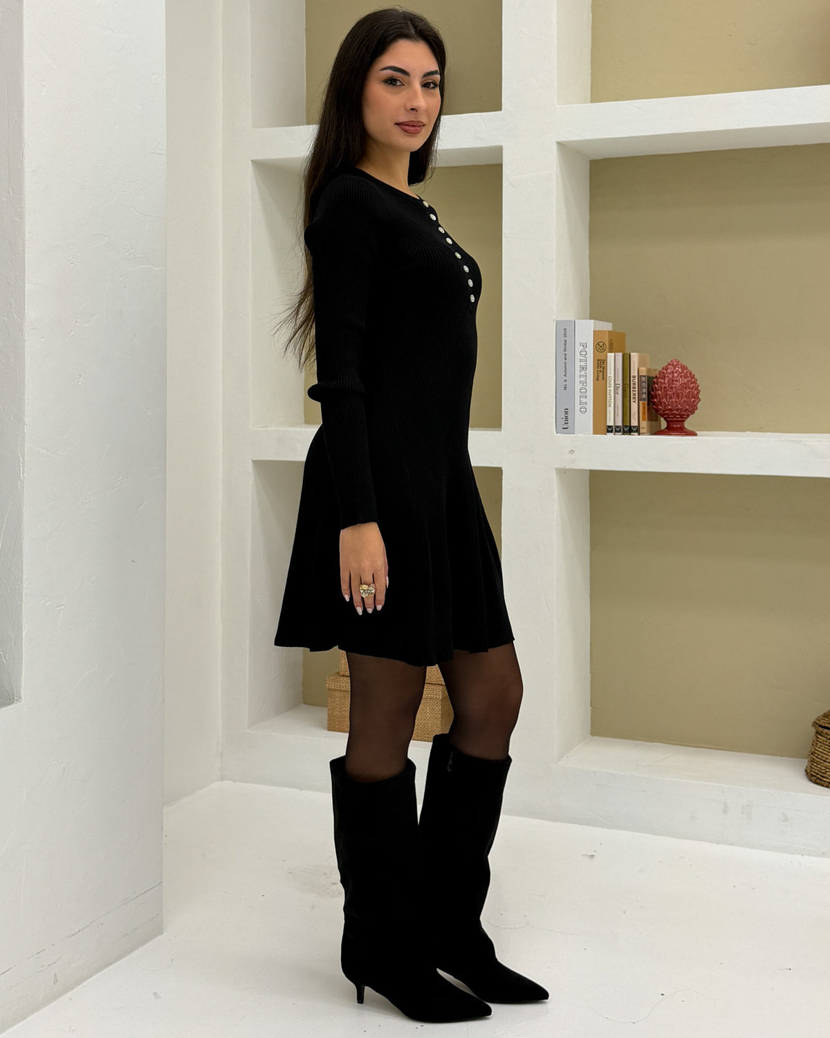 Stivale suede tubolare Nero