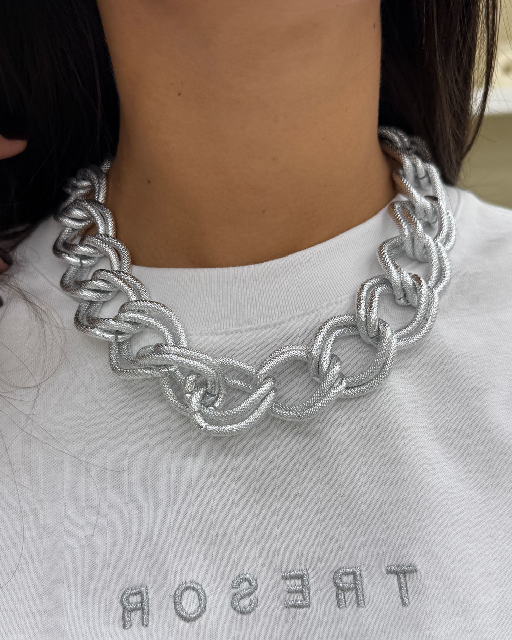 Collana intreccio cerchi Argento