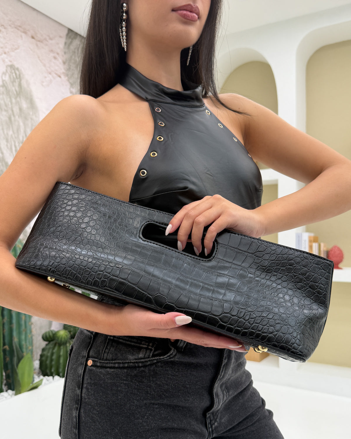 Borsa a mano cocco Nero
