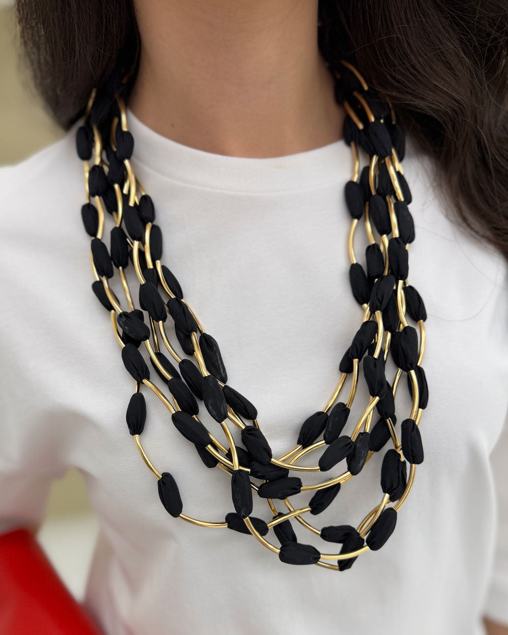 Collana multi sfere Nero