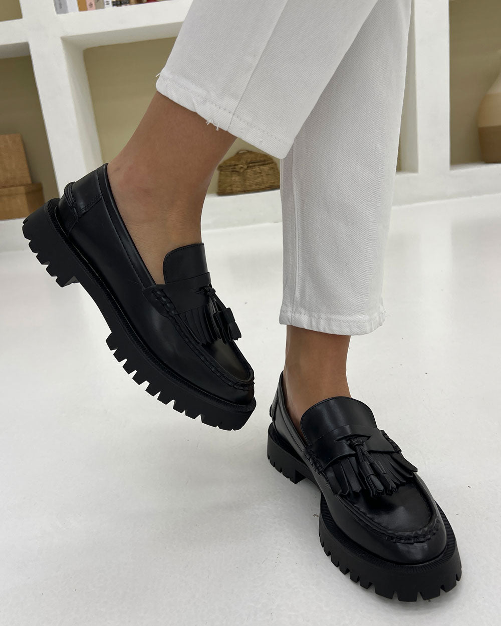 Mocassino nappine Nero