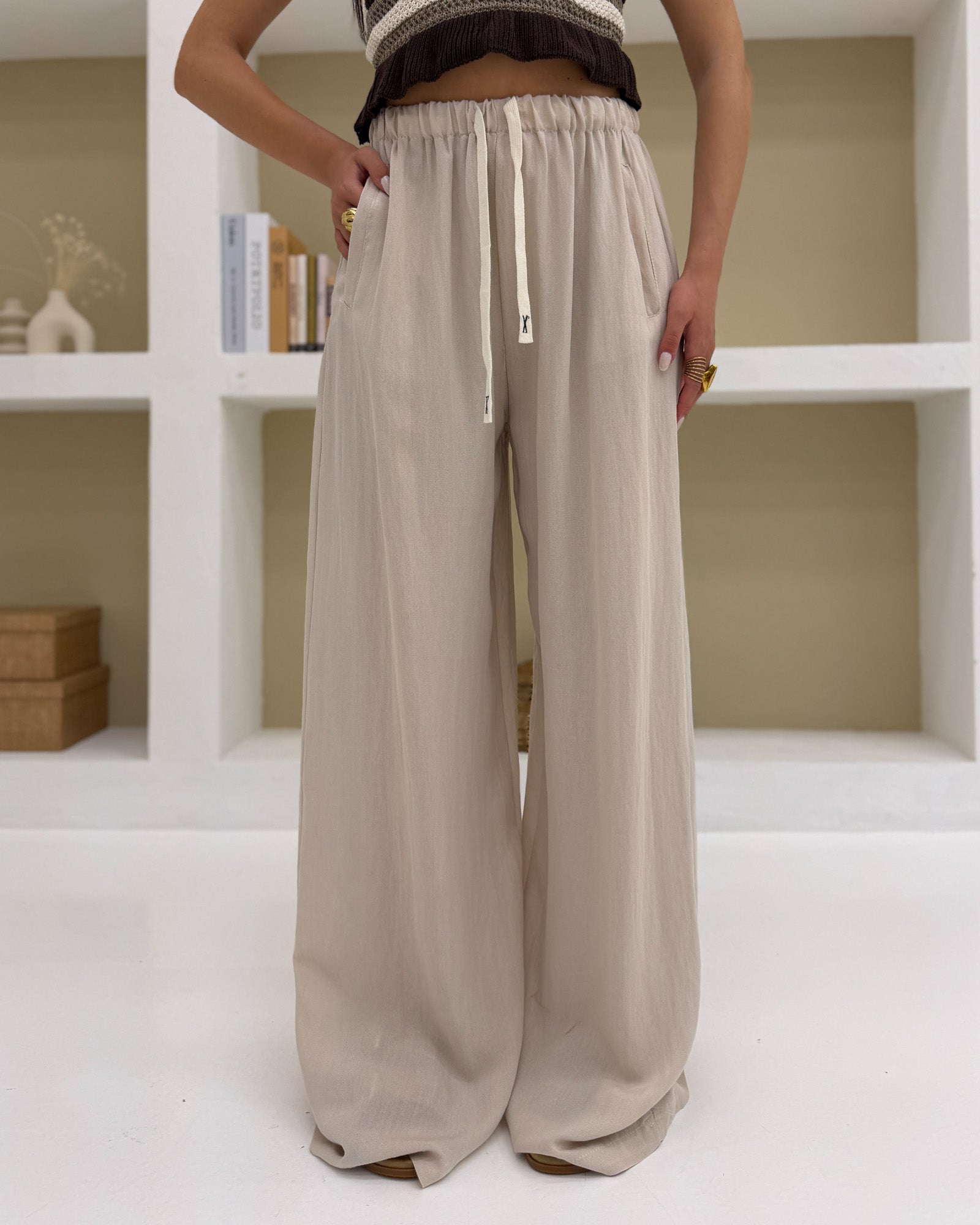 Pantalone morbido 5986 Panna