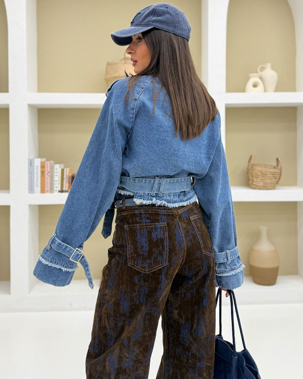 Trench Denim sfrangiato