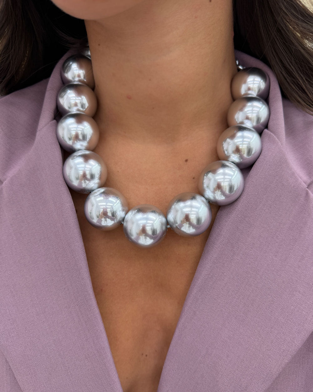 Collana sfere big Argento