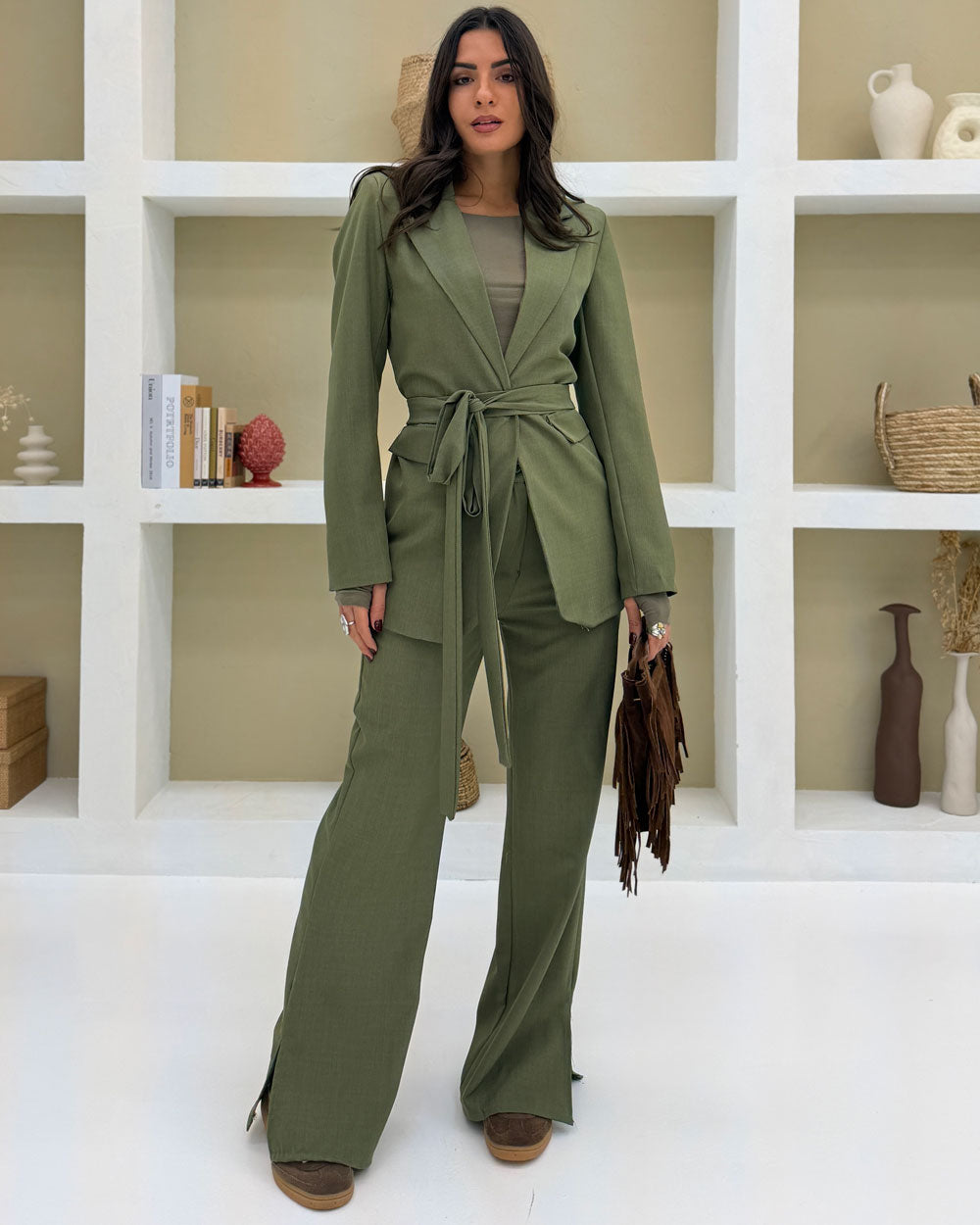 Tailleur Polly cintura Verde