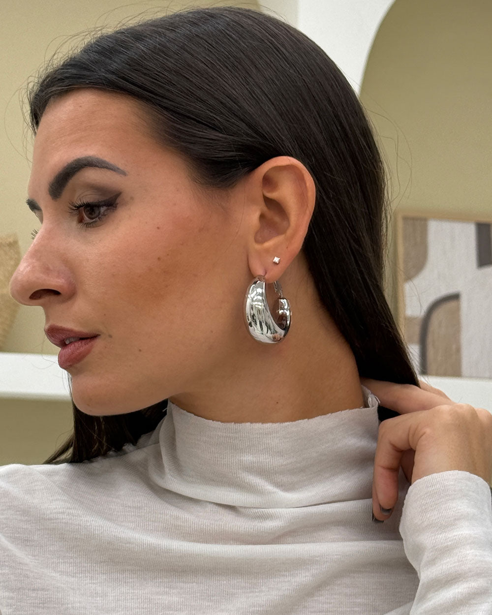 Orecchini Mezza Luna Argento