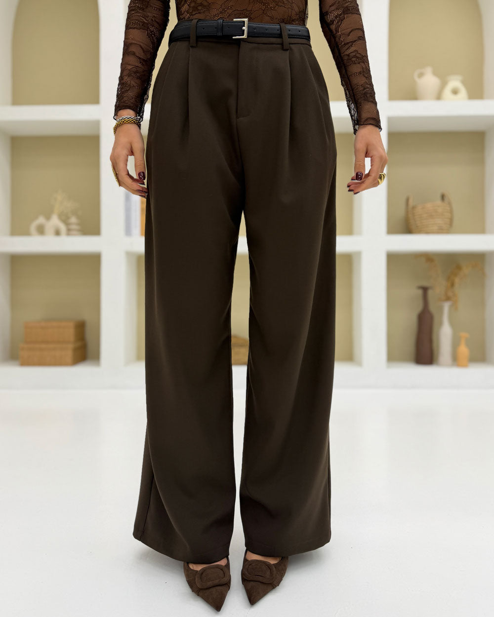 Pantalone NEW cintura 68806 Marrone
