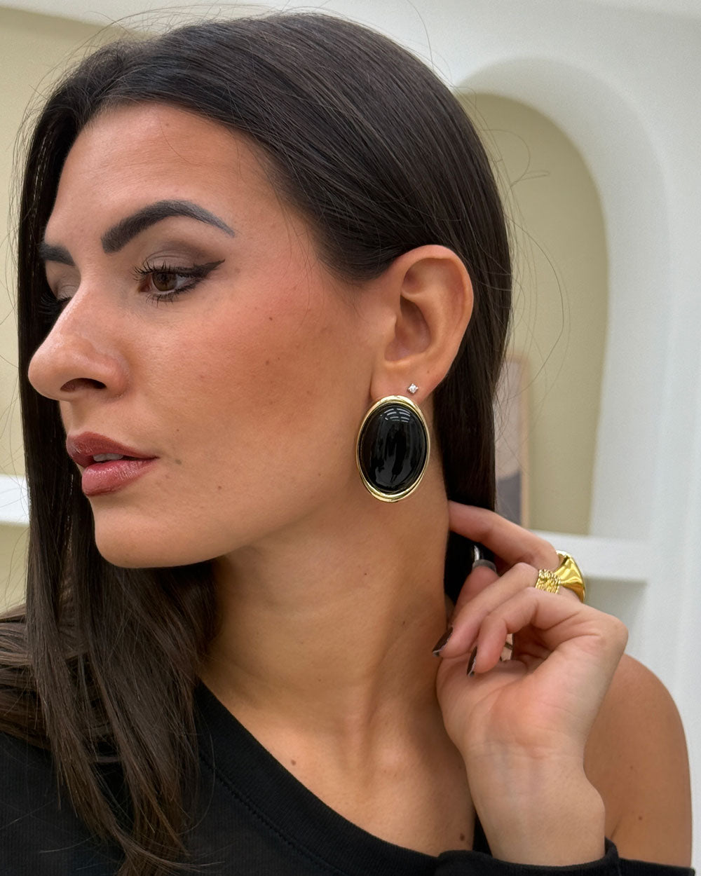 Orecchini Mirror Nero