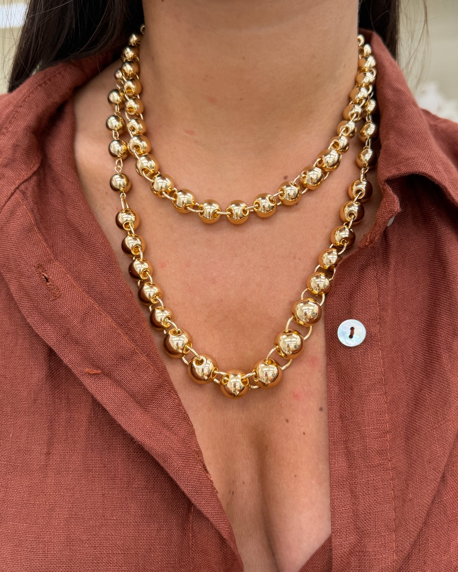 Collana doppie sfere Oro