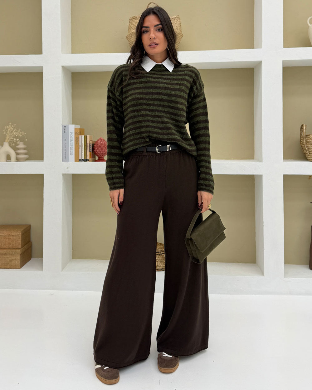 Borsa mini scamosc. Verde