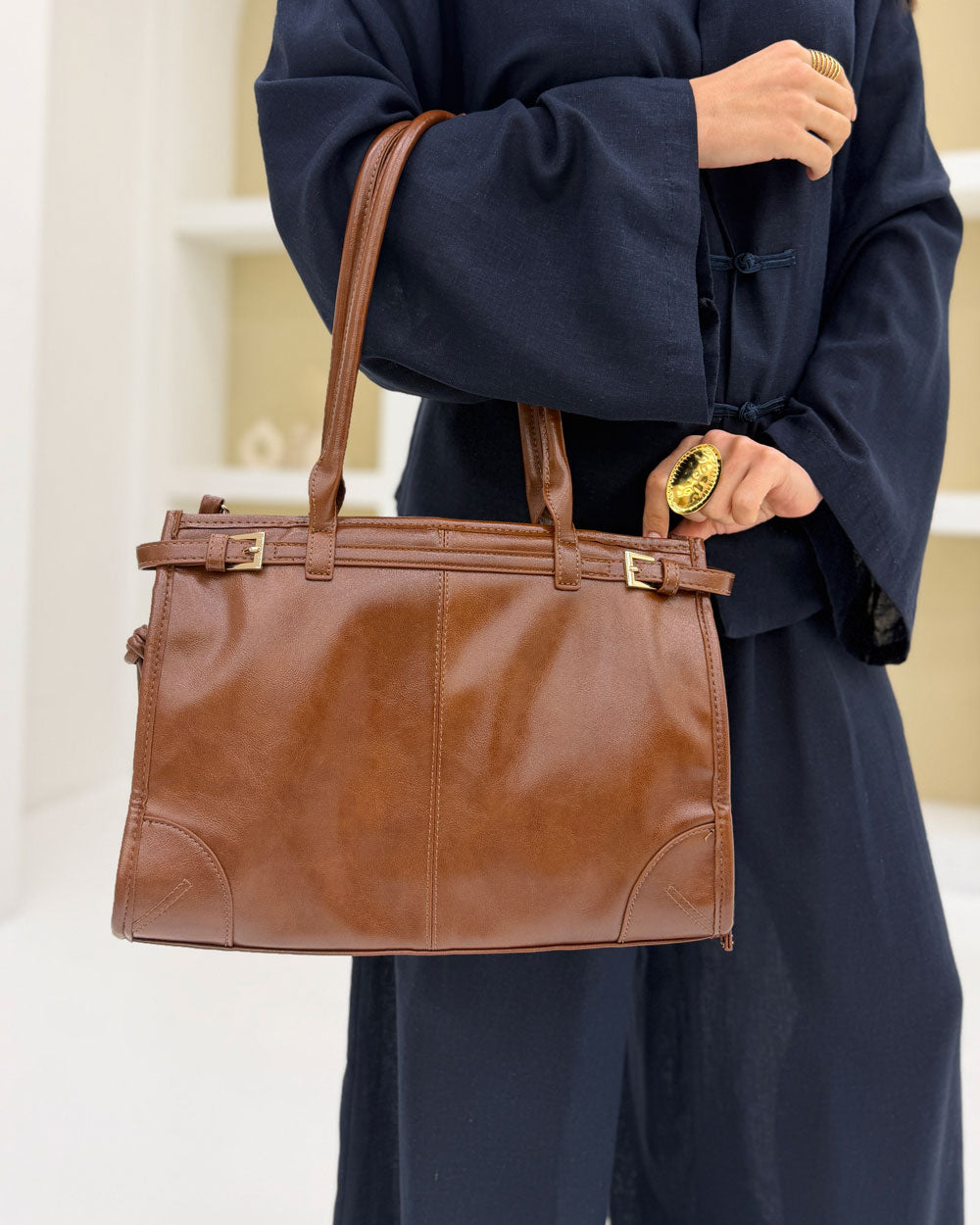 Borsa MEGA spazzolato Cuoio