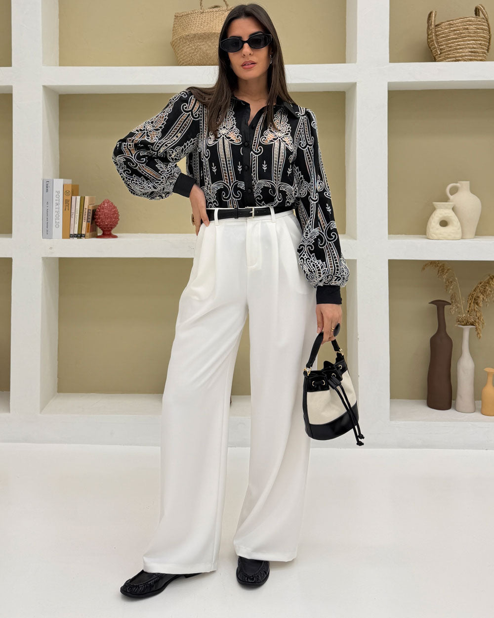 Pantalone cintura 68806 Bianco