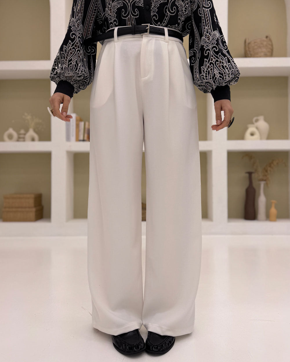 Pantalone cintura 68806 Bianco