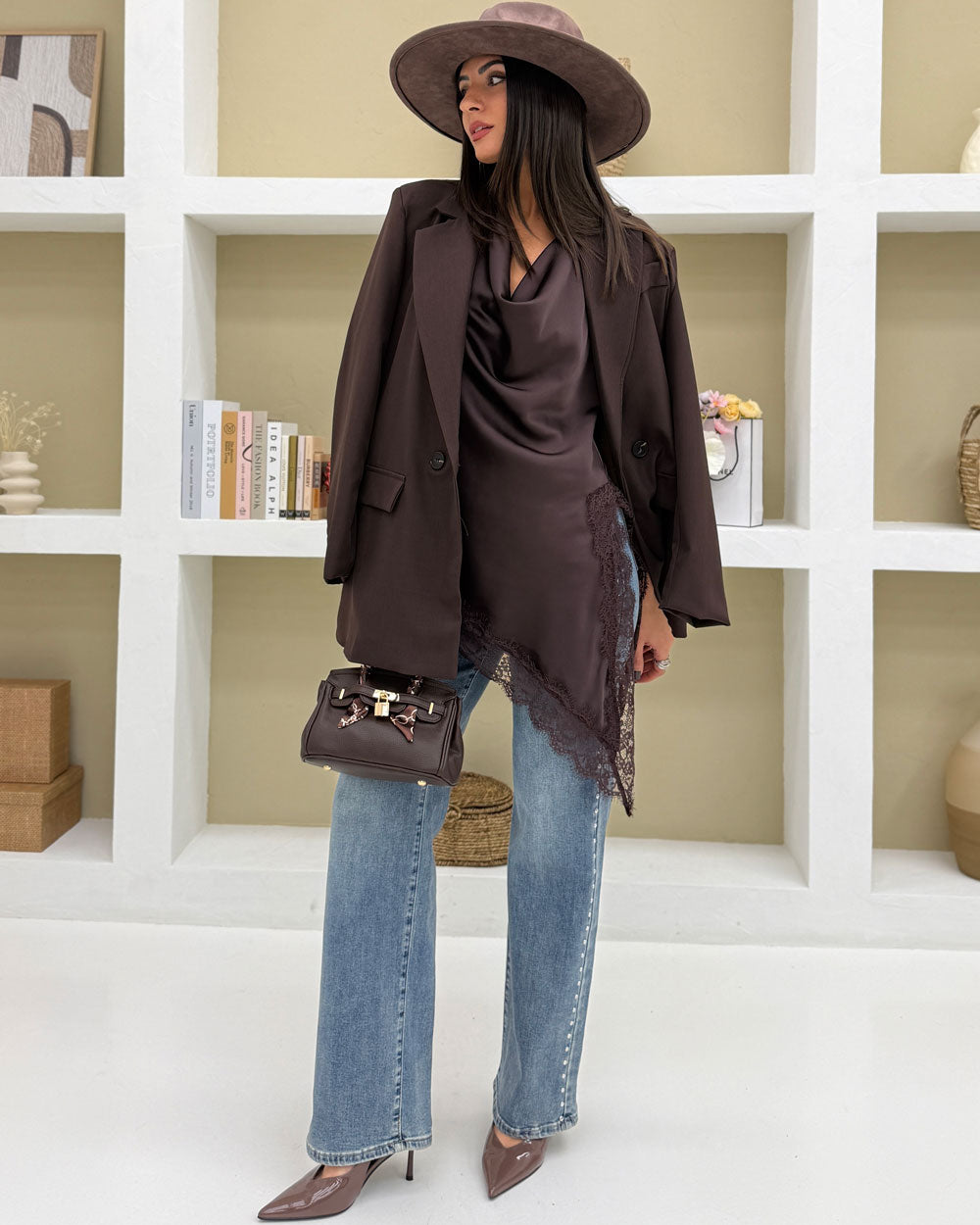 Blazer doppiopetto 4 bottoni Marrone