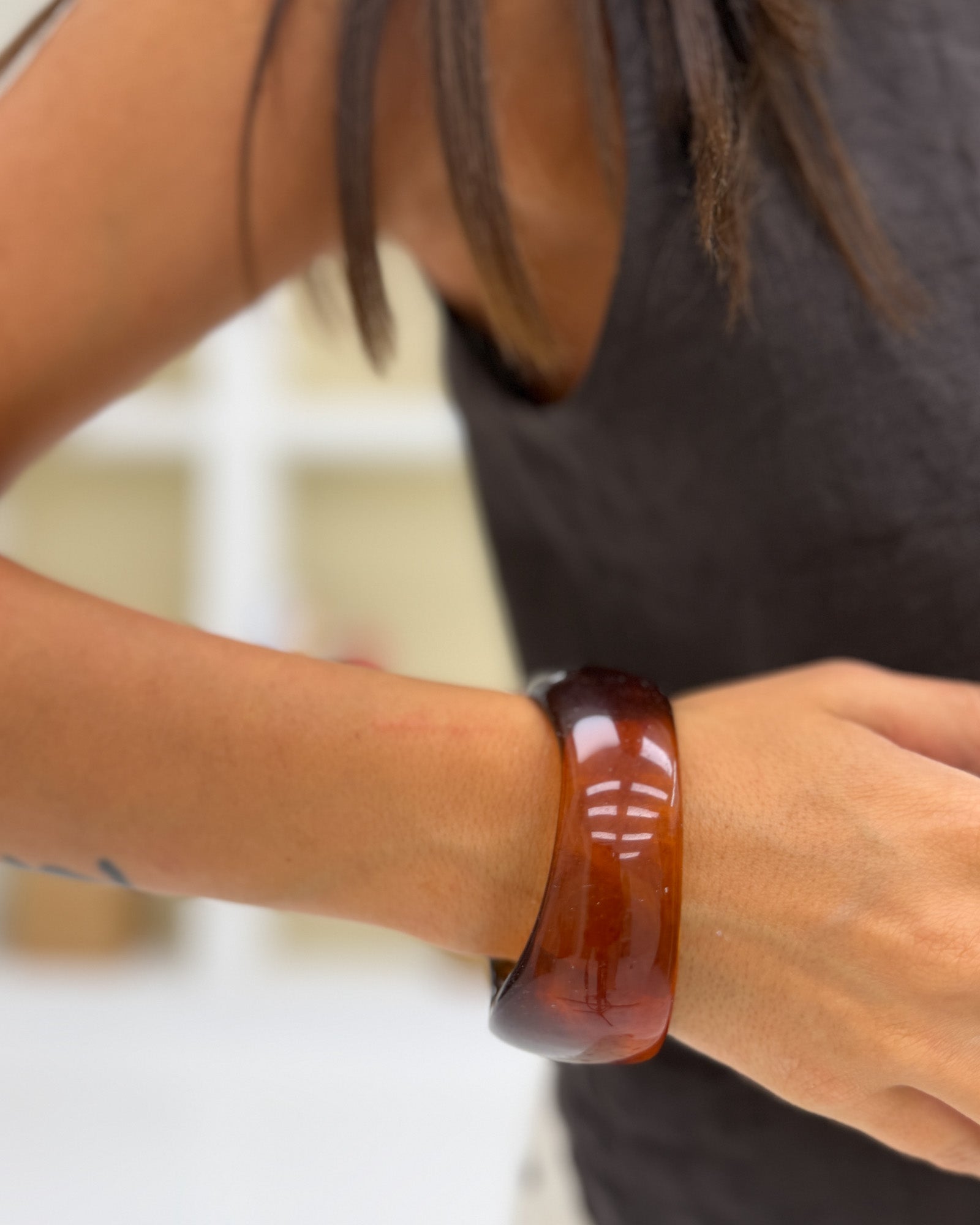 Bracciale resina basic Marrone