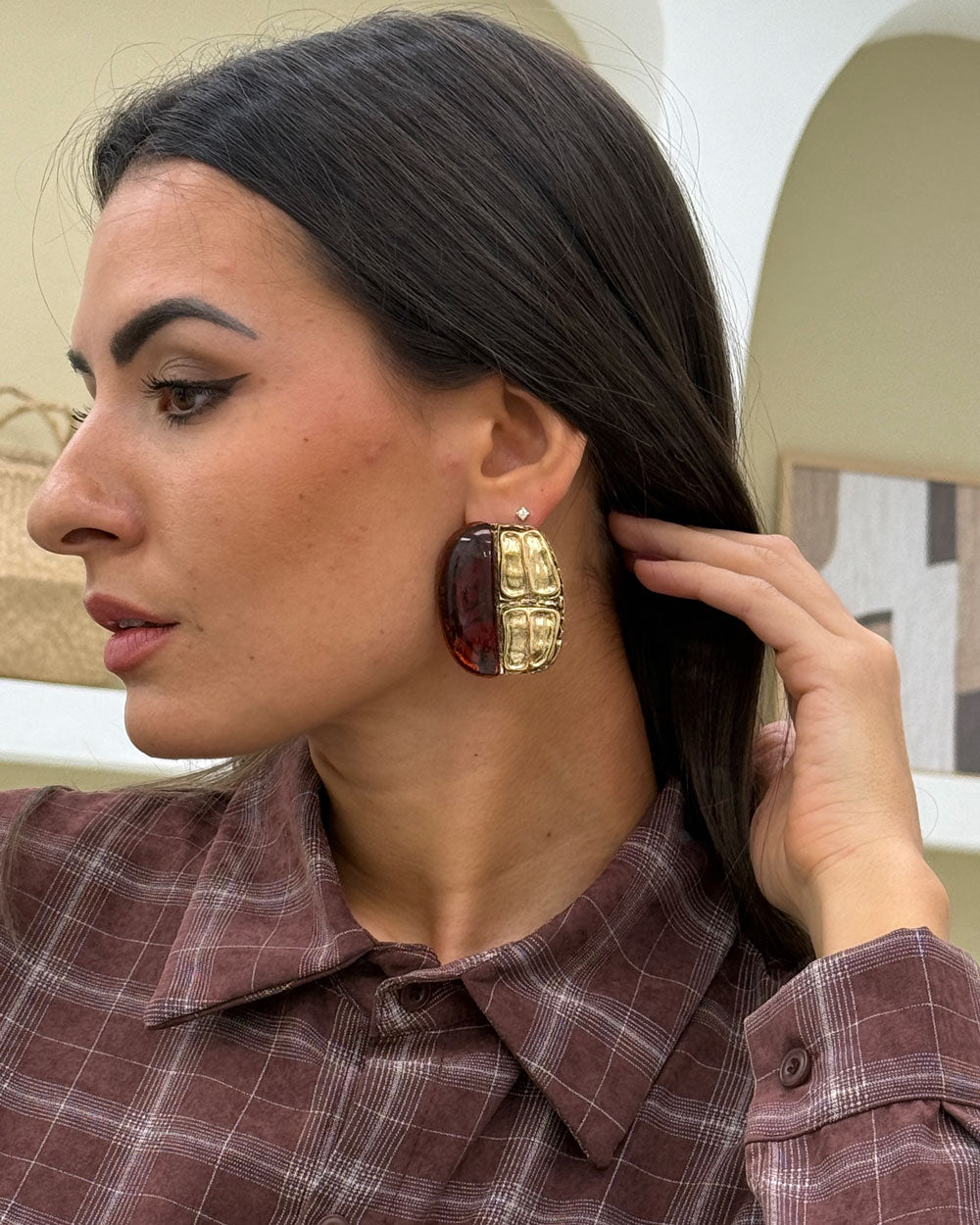 Orecchini Scarabeo Bordeaux