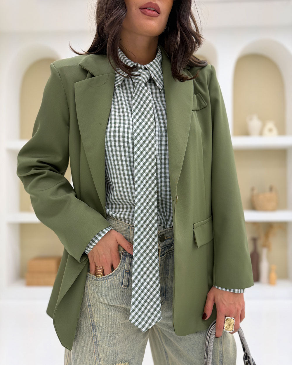 Blazer bottone singolo Verde