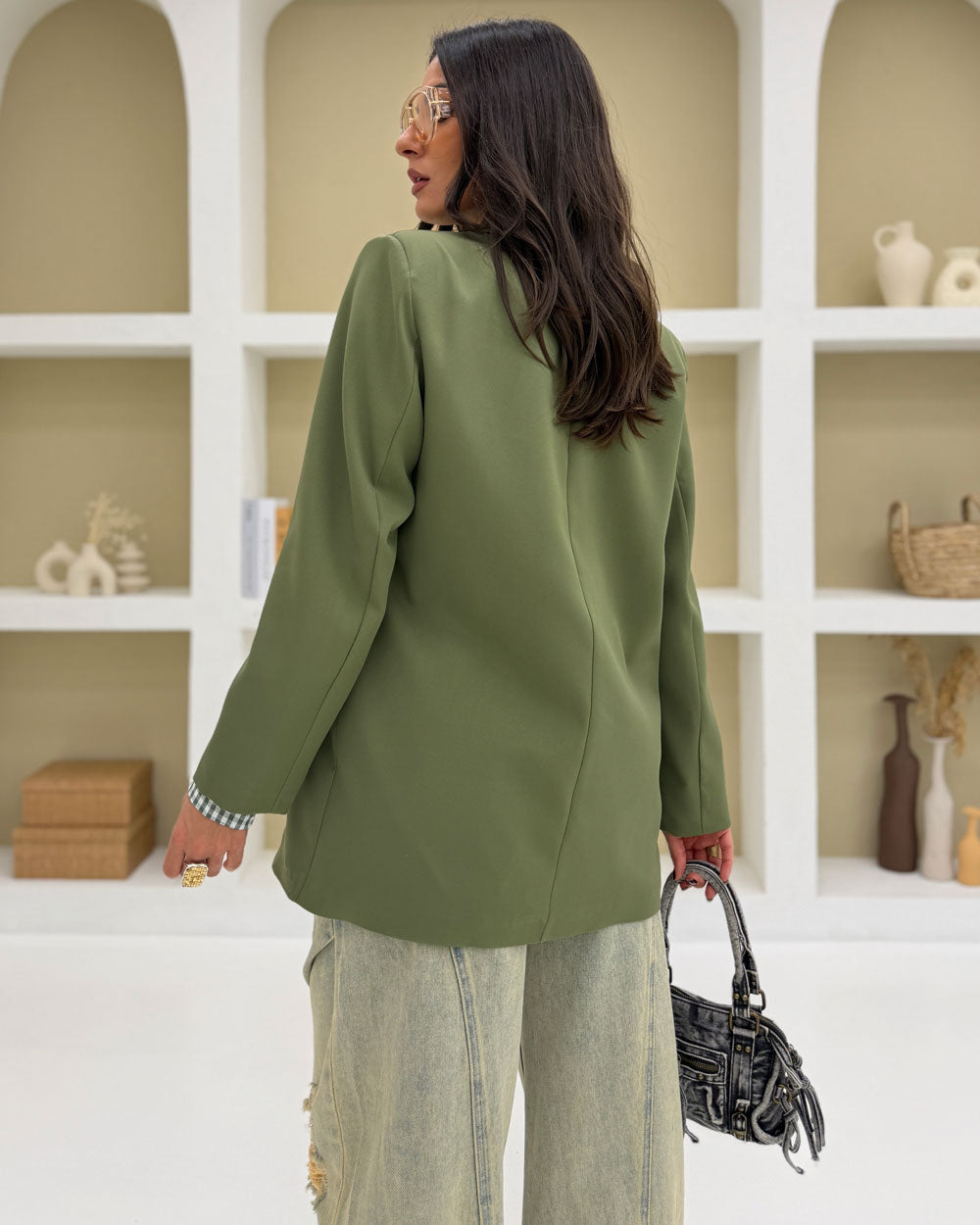 Blazer bottone singolo Verde