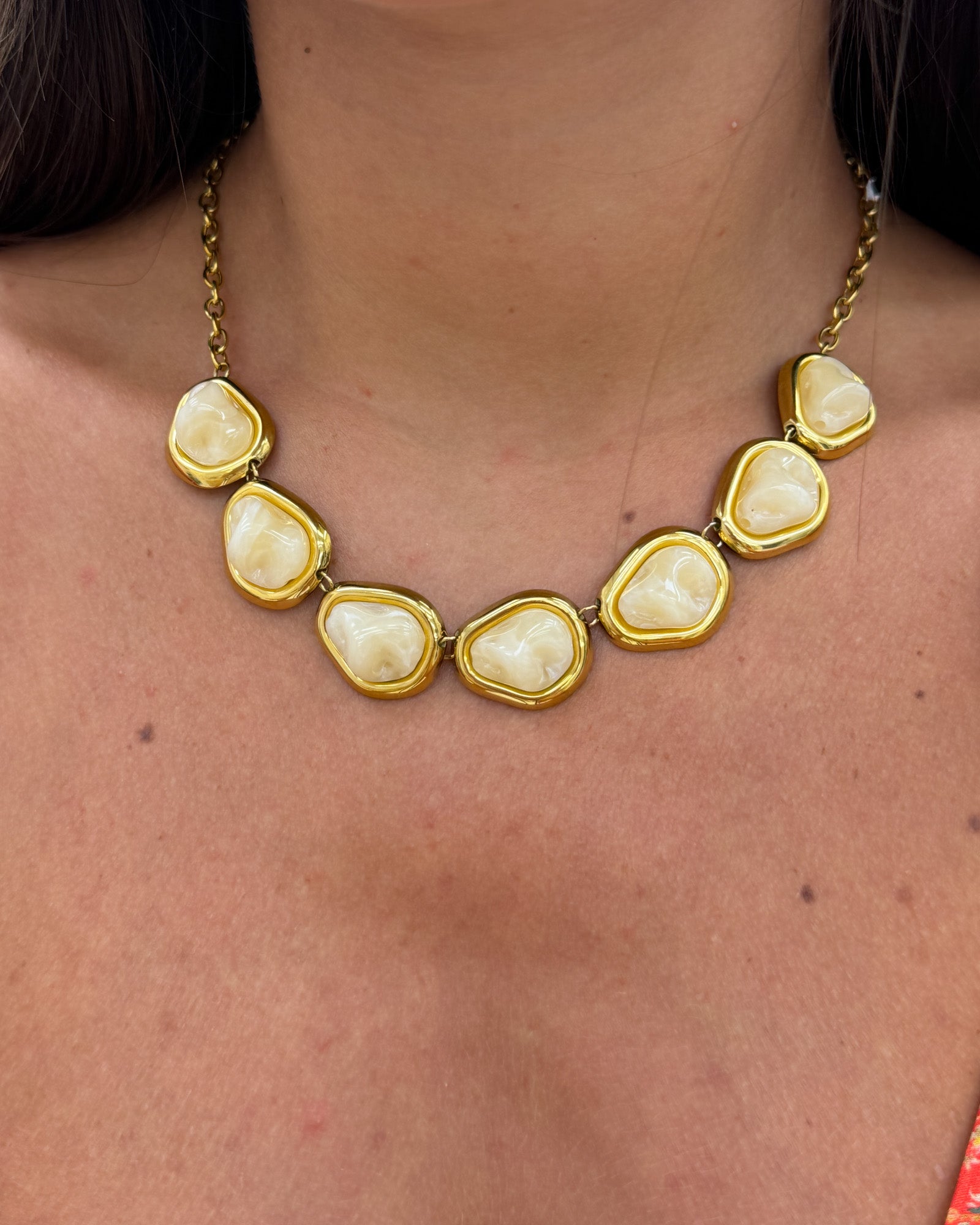 Collana pietre Beige