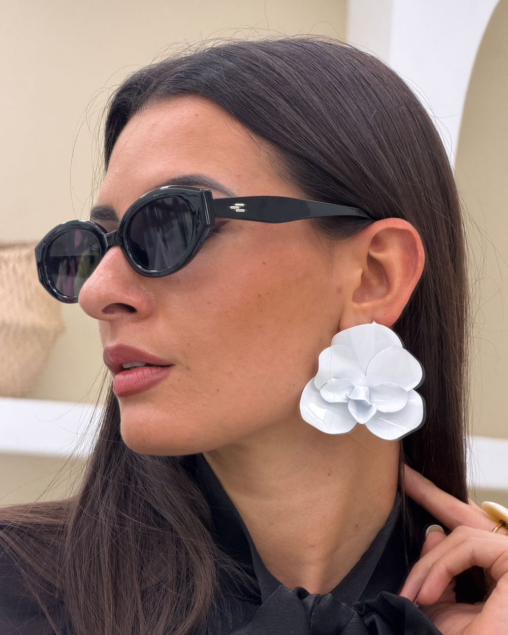 Orecchini Fiore Bianco