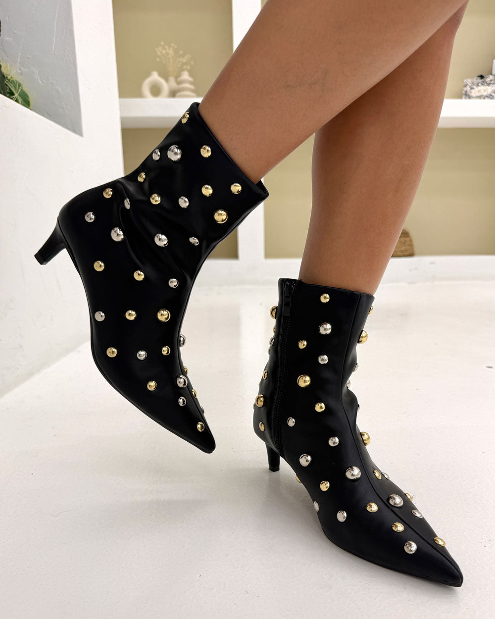 Stivale borchiato Nero