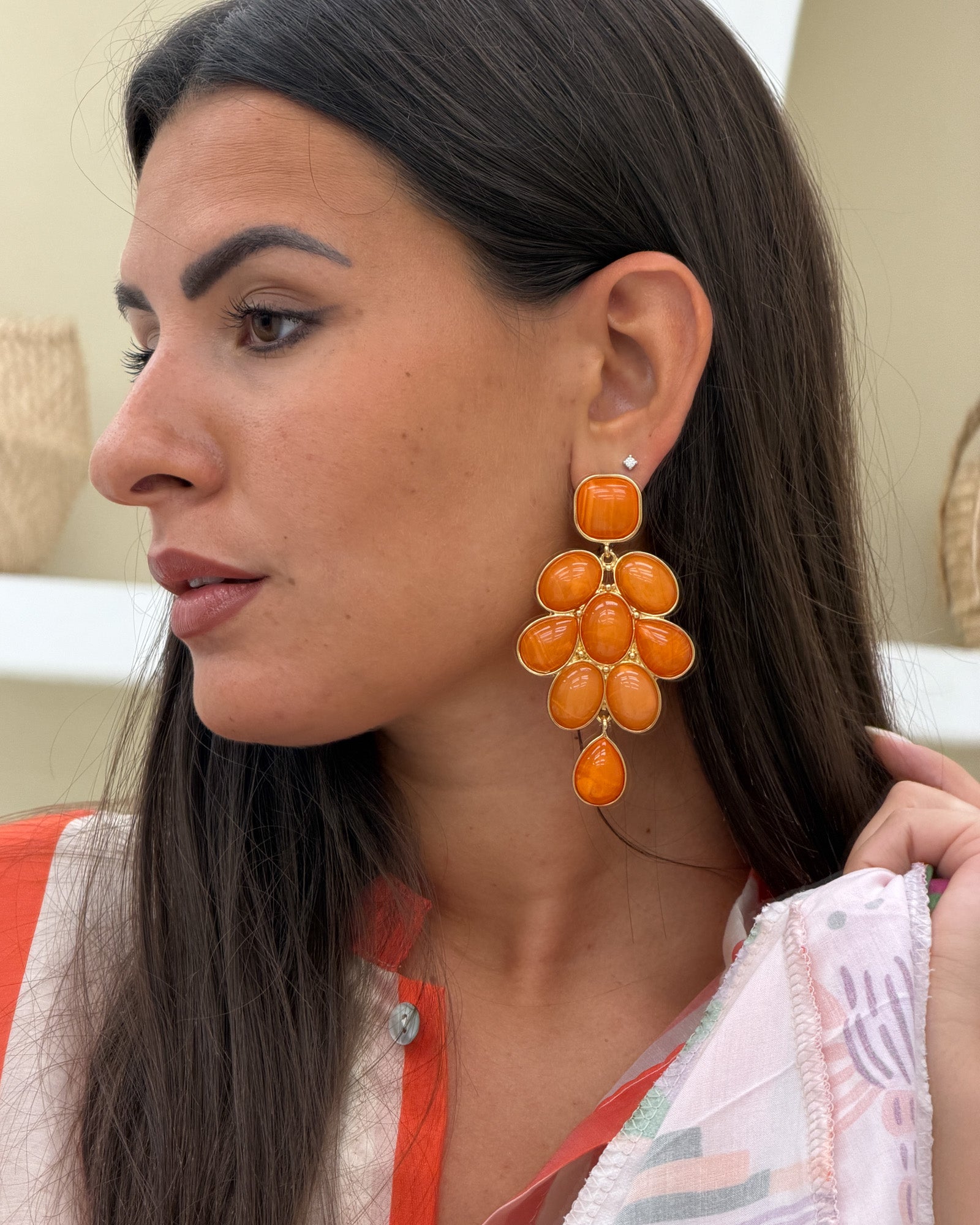 Orecchini Pavone Arancione