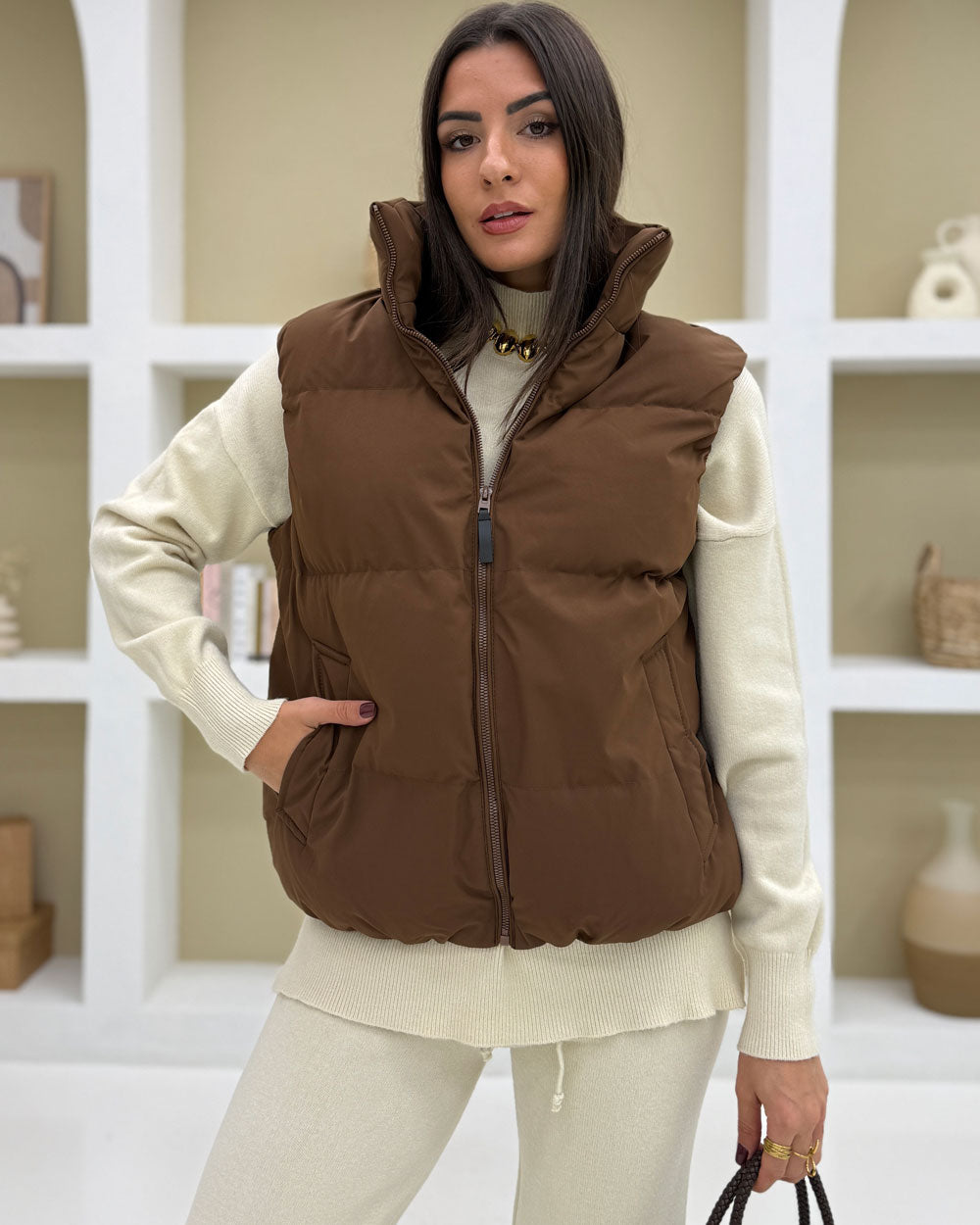 Gilet imbottito Marrone
