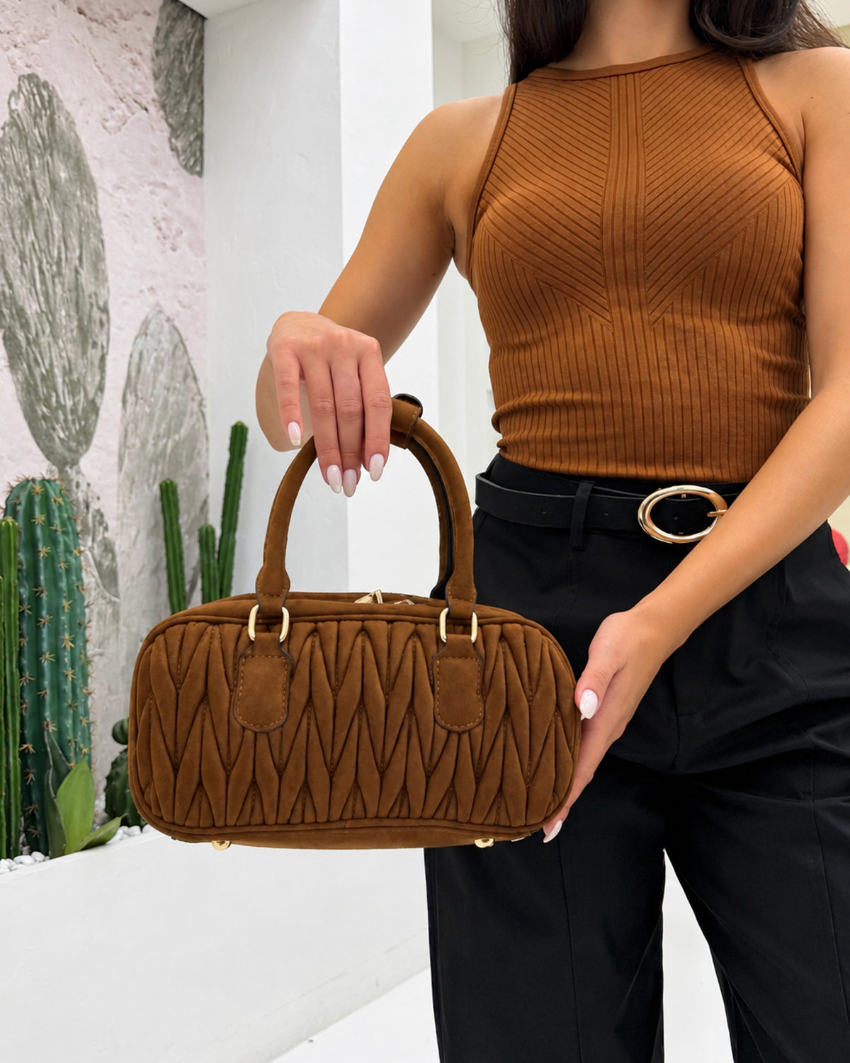 Borsa Arcadie Camoscio Camel