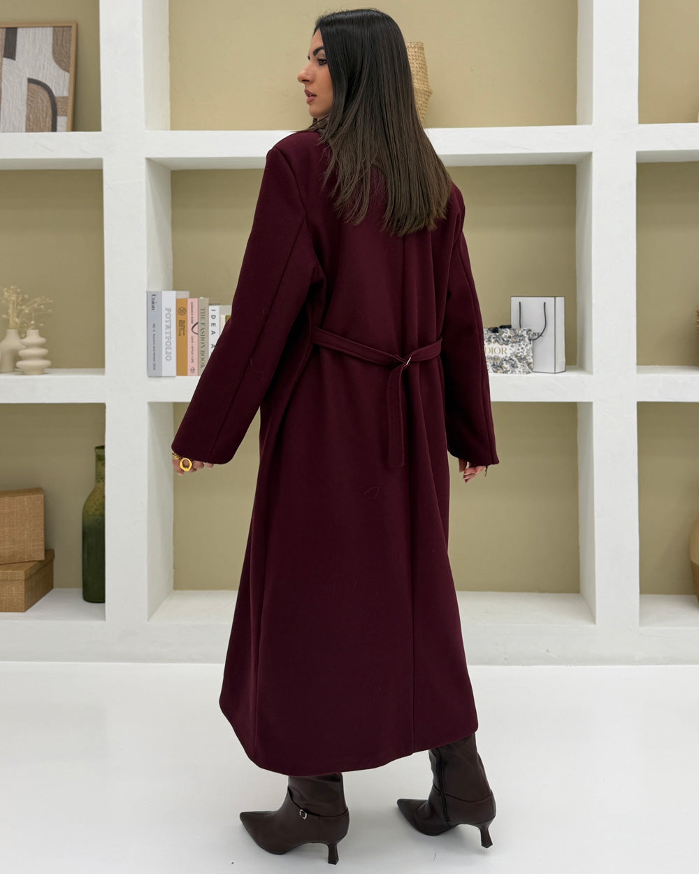 Cappotto cintura RETRO Bordeaux