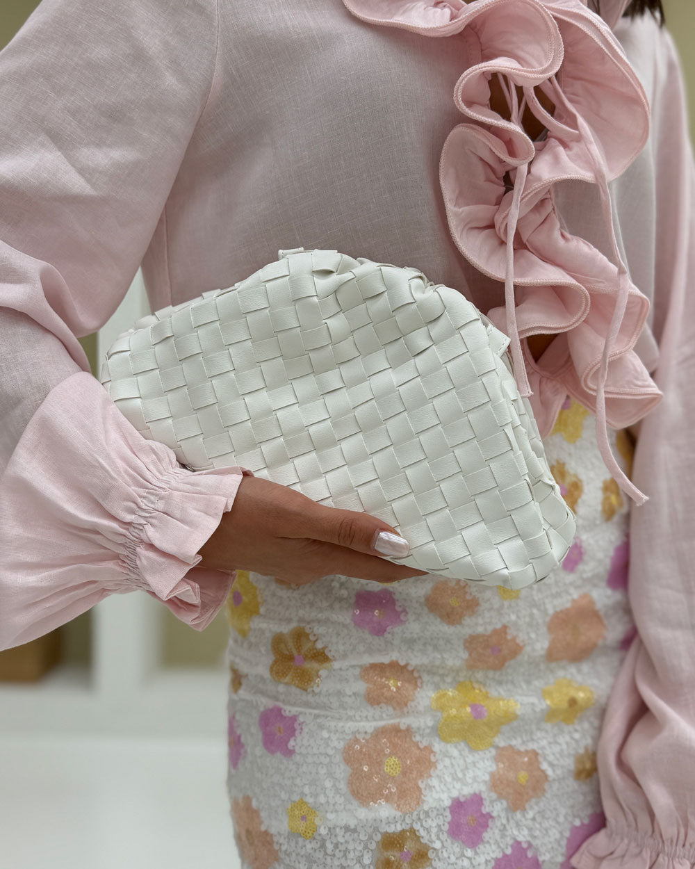 Borsa clutch Paloma Bianco