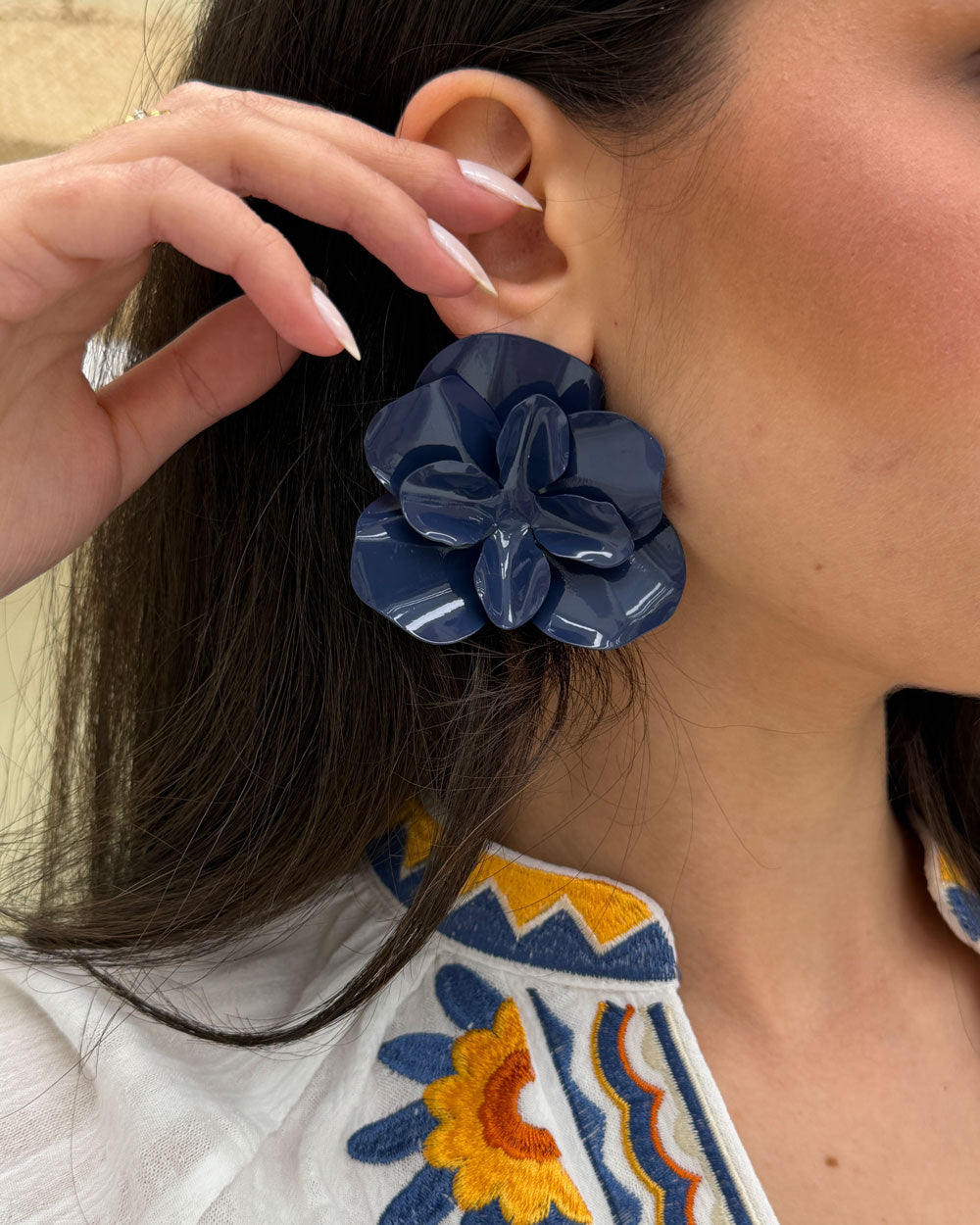Orecchini Fiore Blu