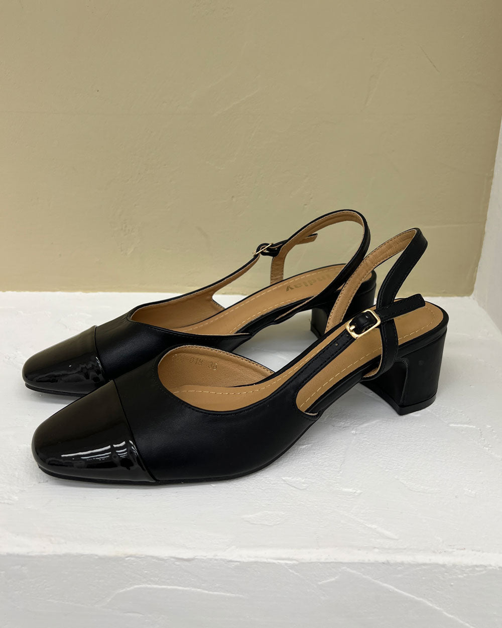 Slingback tc quadrato Nero